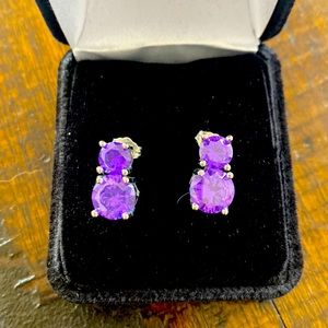 Purple stud earrings